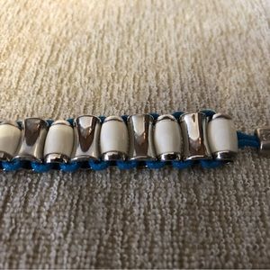 Lia Sophia porcelain white/silver/blue bracelet